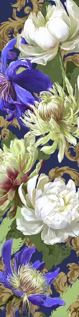 Free flower bookmark featuring bold vintage floral artwork